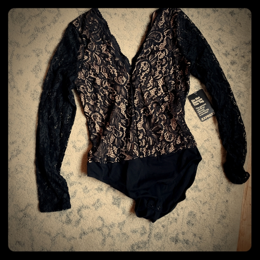 Lace leotard top